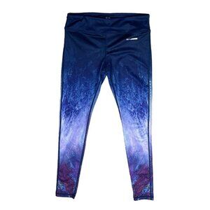 Solice Women's Athletic Leggings Celestial Blue Pink Mid-Rise Size L Large